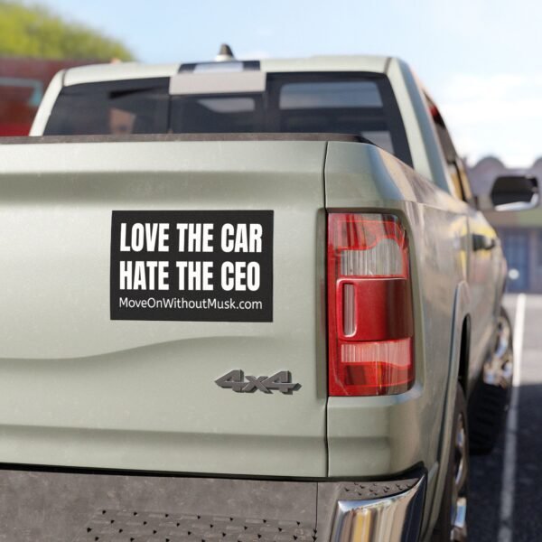 Car Magnet "Love the Car, Hate the CEO" - A Bold Magnet for Drivers Who Prefer Teslas Without the Tweets - Image 3